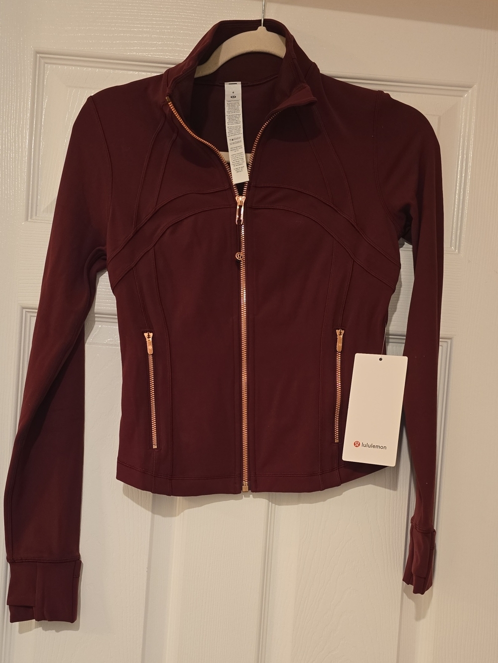 lululemon athletica Women's Maroon Bomber-Style Full Zip Jacket